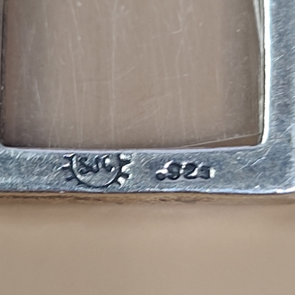 925 Sterling Silver Picture Frame Pendant Charm 18" Box Chain - Picture 11 of 16